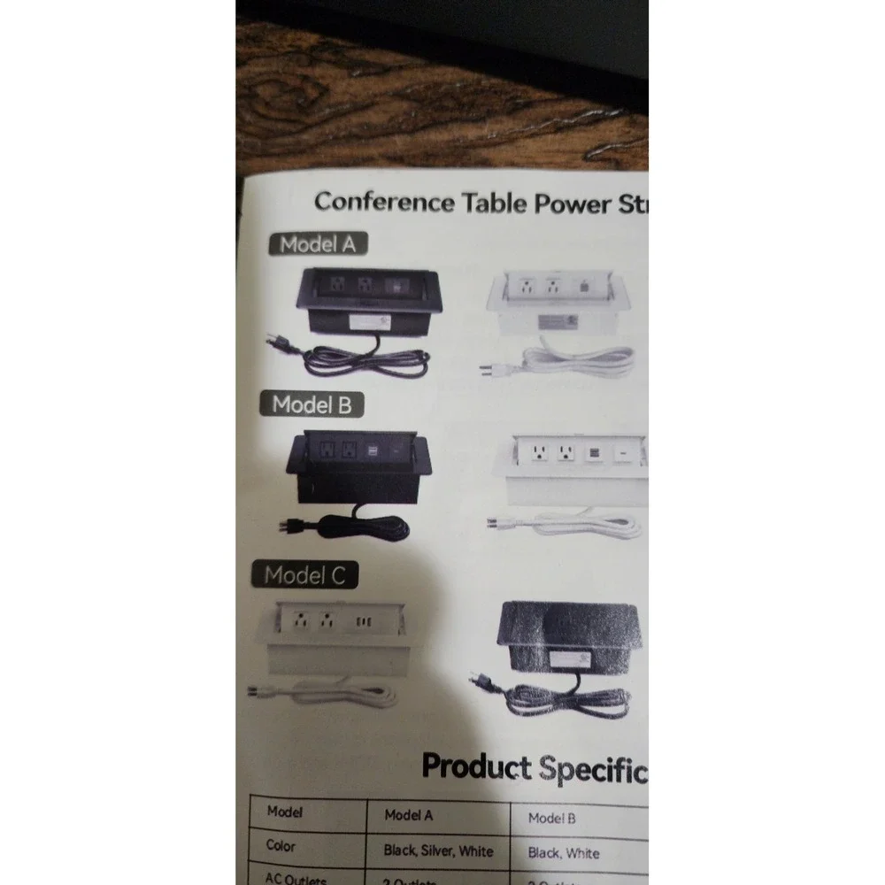 Table Pop up Power Strip Box Desktop Pop Up Outlet Recessed Multimedia Strip ...